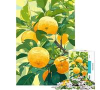 Puzzle 1000 pièces pour Adolescents Branche d'oranger avec Fruits mûrs Jeu addictif pour cultiver la Patience Casse-tête Décoration Parfaite (Dimensions 38x26cm)