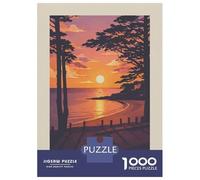 Puzzle 1000 Pièces pour Adolescents Bretagne Sunset Beach Landscape Art Puzzle pour Adultes, Jouet À Monter Soi-même, Motif À Assembler pour Anniversaire, Noël 52x38cm/1000pcs