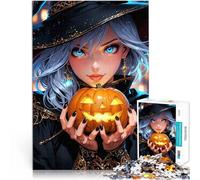 Puzzle 1000 pièces pour Adolescents Brin - La sorcière d'halloween Coupe de précision Liste de souhaits avec Le Père Noël 75x50cm