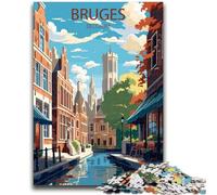 Puzzle 1000 pièces pour Adolescents Bruges Belgique Jeux éducatifs Décoration Murale Cadeaux d'anniversaire et de Noël Uniques (Taille 50x70cm)