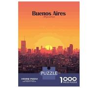 Puzzle 1000 Pièces pour Adolescents Buenos Aires Sunset Skyline Puzzles pour Adultes pour S'amuser en Famille Stimule Le Cerveau Jeu Au Design Élégant 70x50cm/1000pcs