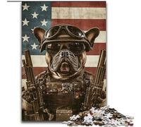 Puzzle 1000 pièces pour Adolescents Bulldog Forces spéciales, Jeu Familial Anti-Stress, défi Difficile, renforce l'amour Entre Couples (Taille 26x38cm)