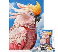 Puzzle 1000 pièces pour Adolescents Cacatoès Rose Décoration intérieure Jouet et activité Artistique Cadeau Jeu Amusant pour développer sa motricité Fine et Son Cerveau Dimensions 38x26cm