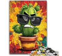 Puzzle 1000 pièces pour Adolescents Cactus Plantes en Pot pour et 14 Ans et Plus Jeu Impossible Cadeau d'anniversaire de Noël 50x75cm