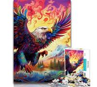 Puzzle 1000 pièces pour Adolescents, Cadeau Aigle coloré, Puzzle 1000 pièces, Anti-Stress, séjour, Tuer Le Temps, liste de souhaits avec Le Père Noël (Taille 75x50cm)