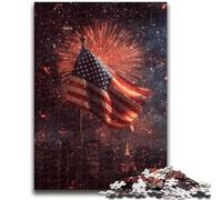 Puzzle 1000 pièces pour Adolescents, Cadeau Amusant en Famille, Drapeau américain, idéal comme Cadeau pour Toute la Famille, à partir de 14 Ans, 26x38cm