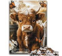 Puzzle 1000 pièces pour Adolescents, Cadeau Amusant en Famille, Motif Vache des Highlands, idéal comme Cadeau pour Toute la Famille, à partir de 14 Ans, 50x75cm