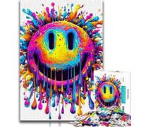 Puzzle 1000 pièces pour Adolescents, Cadeau avec Logo Aquarelle et Sourire, Jouets éducatifs pour la Famille, Jeu éducatif pour Anniversaire, Noël, 50x75cm