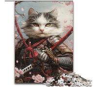 Puzzle 1000 pièces pour Adolescents, Cadeau Chat Ninja Japonais, activité familiale, décoration d'intérieur Unique et Cadeaux pour Les 14 Ans et Plus (Taille 50x75cm)