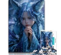 Puzzle 1000 pièces pour Adolescents, Cadeau Fox Girl Anime, Puzzle 1000 pièces, Anti-Stress, séjour, Tuer Le Temps, liste de souhaits avec Le Père Noël (Taille 75x50cm)