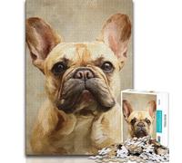 Puzzle 1000 pièces pour Adolescents, Cadeau Happy Bulldog, Anti-Stress, défi Difficile, idéal comme Cadeau pour Toute la Famille, 75x50cm