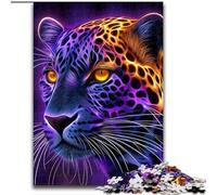 Puzzle 1000 pièces pour Adolescents, Cadeau Léopard néon, pour Les 14 Ans et Plus, Jeu éducatif, défi, Jouet, Cadeau d'anniversaire, 26x38cm