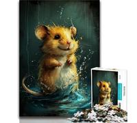 Puzzle 1000 pièces pour Adolescents Cadeau Mignon Petite Souris Jaune Jouet éducatif et décompressant décoration Parfaite 26x38cm