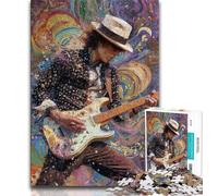 Puzzle 1000 pièces pour Adolescents, Cadeau pour Jouer de la Guitare, Anti-Stress, séjour, Tuer Le Temps, liste de souhaits avec Le Père Noël (75x50cm)