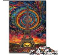 Puzzle 1000 pièces pour Adolescents, Cadeau psychédélique Eiffel, Jeu éducatif, défi, Jouet pour améliorer la mémoire, pour Les 14 Ans (Taille 50x75cm)