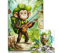 Puzzle 1000 pièces pour Adolescents, Cadeau Singe Voyageur, Anti-Stress, défi Difficile, idéal comme Cadeau pour Toute la Famille, 38x26cm