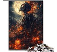 Puzzle 1000 pièces pour Adolescents, Cadeau Squelette sous la Lune, Casse-tête pour décoration Murale, Cadeaux d'anniversaire et de Noël Uniques pour Les 14 Ans (Taille 26x38cm)