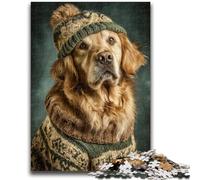 Puzzle 1000 pièces pour Adolescents, Cadeaux Animaux Golden Retriever pour Les 14 Ans et Plus, pour s'amuser en Famille et Jouer en soirée, Jouets Cadeaux 26x38cm