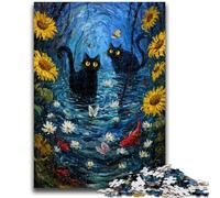 Puzzle 1000 pièces pour Adolescents, Cadeaux, Art du Chat Noir, Jouets éducatifs, activités Amusantes à la Maison, Cadeau d'anniversaire, Cadeaux de Voyage 50x75cm