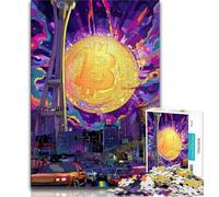 Puzzle 1000 pièces pour Adolescents, Cadeaux avec Logo Bitcoin, Jouets éducatifs, Jeux familiaux, Jeu éducatif pour Anniversaire, Noël, 38x26cm