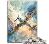 Puzzle 1000 pièces pour Adolescents, Cadeaux, Avion Spitfire, Jouets, Jeux éducatifs, Anti-Stress, Interaction Parent-Enfant, pour Les 14 Ans et Plus, 26x38cm