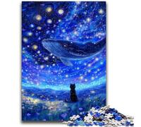 Puzzle 1000 pièces pour Adolescents, Cadeaux, Baleines sous Le Ciel étoilé, Jeux éducatifs, décoration d'intérieur, idéal comme Cadeau pour Toute la Famille, 26x38cm