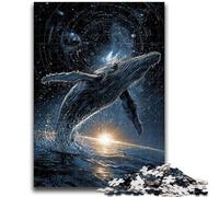 Puzzle 1000 pièces pour Adolescents, Cadeaux Baleines sous Le Ciel Nocturne pour Les 14 Ans et Plus, pour s'amuser en Famille et pour Une soirée de Jeux, Jouets Cadeaux 26x38cm
