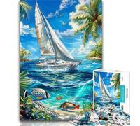 Puzzle 1000 pièces pour Adolescents, Cadeaux, Bateau naviguant sur l'océan, Jeux éducatifs, décoration d'intérieur, décoration d'intérieur Unique et Cadeaux (Taille 38x26cm)