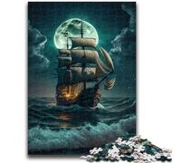 Puzzle 1000 pièces pour Adolescents, Cadeaux, Bateau Pirate, Anti-Stress, défi Difficile, renforce l'amour Entre Couples, 26x38cm