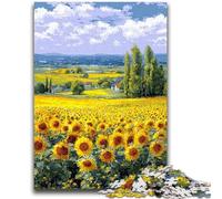 Puzzle 1000 pièces pour Adolescents, Cadeaux, Champ de tournesols, Jeu éducatif, défi, Collection d'artistes, Beaux-Arts, 50x75cm