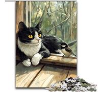 Puzzle 1000 pièces pour Adolescents, Cadeaux, Chat Noir et Oiseau, adapté aux Personnes de 14 Ans et Plus, Jeu éducatif, Jouet de défi, Cadeau pour Les Anniversaires, 50x75cm