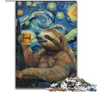 Puzzle 1000 pièces pour Adolescents, Cadeaux, Ciel Nocturne, Paresseux, Boire, Aide Le Cerveau à exercer, Jouets addictifs pour cultiver la Patience, décoration Murale 50x75cm
