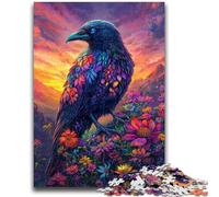 Puzzle 1000 pièces pour Adolescents, Cadeaux Corbeaux et Fleurs, Jeu éducatif, défi, Collection d'artistes, Beaux-Arts, 50x75cm