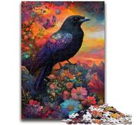 Puzzle 1000 pièces pour Adolescents, Cadeaux, Corbeaux et Fleurs, Jouets éducatifs, activités Amusantes à la Maison, Cadeau d'anniversaire, Cadeaux de Voyage, 26x38cm
