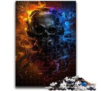Puzzle 1000 pièces pour Adolescents, Cadeaux, crâne de fumée, Anti-Stress, défi Difficile, Convient pour la décoration de Bureau, 26x38cm