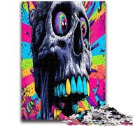 Puzzle 1000 pièces pour Adolescents, Cadeaux, crâne psychédélique, Anti-Stress, défi Difficile, renforce l'amour Entre Couples, 50x75cm