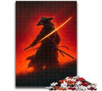 Puzzle 1000 pièces pour Adolescents, Cadeaux de Guerre de Guerriers samouraïs néon, entraînez Votre Cerveau et Vos Mains, Cadeaux d'anniversaire Uniques pour Les 14 Ans et Plus 26x38cm