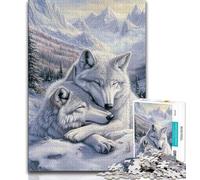 Puzzle 1000 pièces pour Adolescents, Cadeaux, Deux Loups Blancs, Jouets éducatifs, Anti-Stress, renforce l'amour Entre Couples, 75x50cm