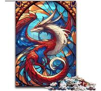 Puzzle 1000 pièces pour Adolescents, Cadeaux, Dragon en vitrail, Aide Le Cerveau à exercer, Jouets addictifs pour cultiver la Patience, décoration Murale 26x38cm