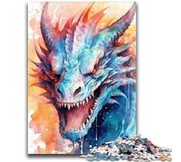 Puzzle 1000 pièces pour Adolescents, Cadeaux, Dragons aquarelles, Anti-Stress, défi Difficile, Convient pour la décoration de Bureau, 26x38cm