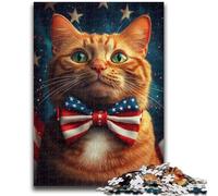 Puzzle 1000 pièces pour Adolescents, Cadeaux, Drapeau américain, Chat, Jeu éducatif, défi, Collection d'artistes, Beaux-Arts, 38x26cm