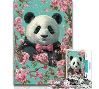 Puzzle 1000 pièces pour Adolescents, Cadeaux, Fleurs de Cerisier, Panda, Jouets éducatifs, Anti-Stress, renforce l'amour Entre Couples, 38x26cm