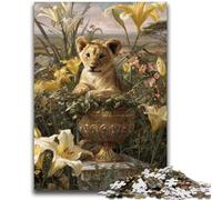 Puzzle 1000 pièces pour Adolescents, Cadeaux, Fleurs et léopard, Jouets éducatifs pour bébé, activités Amusantes à la Maison, Cadeau d'anniversaire, Cadeaux de Voyage 26x38cm