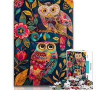 Puzzle 1000 pièces pour Adolescents, Cadeaux, Hibou psychédélique, Jeux éducatifs, décoration d'intérieur, décoration d'intérieur Unique et Cadeaux (Taille 75x50cm)