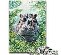 Puzzle 1000 pièces pour Adolescents, Cadeaux Hippo de la Jungle pour Les 14 Ans et Plus, pour s'amuser en Famille et Jouer en soirée, Jouets Cadeaux 26x38cm
