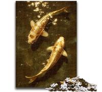 Puzzle 1000 pièces pour Adolescents, Cadeaux, Koi doré, Anti-Stress, défi Difficile, Convient pour la décoration de Bureau, 26x38cm