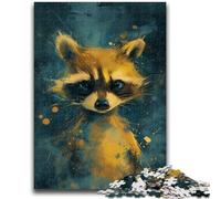 Puzzle 1000 pièces pour Adolescents, Cadeaux, Mignon Petit Raton Laveur Jaune, Jouets éducatifs, Jeux de Famille, Cadeaux pour Amis et Famille, 26x38cm