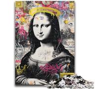 Puzzle 1000 pièces pour Adolescents Cadeaux Mona Lisa est drôle pour Les 14 Ans et Plus pour Le Plaisir en Famille et Les soirées de Jeux Jouets Cadeaux 50x75cm