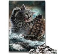 Puzzle 1000 pièces pour Adolescents, Cadeaux, Monstre, Titan, Chat, Kraken, Jouets éducatifs, Anti-Stress, Convient pour la décoration de Bureau, 26x38cm