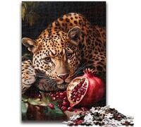 Puzzle 1000 pièces pour Adolescents, Cadeaux, Motif léopard, Anti-Stress, défi Difficile, idéal pour la décoration de Bureau, 26x38cm